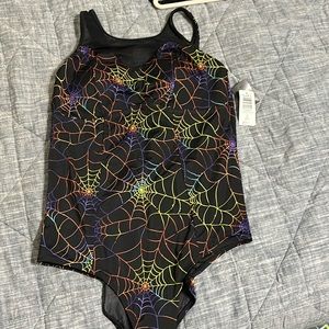 Torrid size 1 (size 14-16) rainbow spiderwebs swimsuit NWT